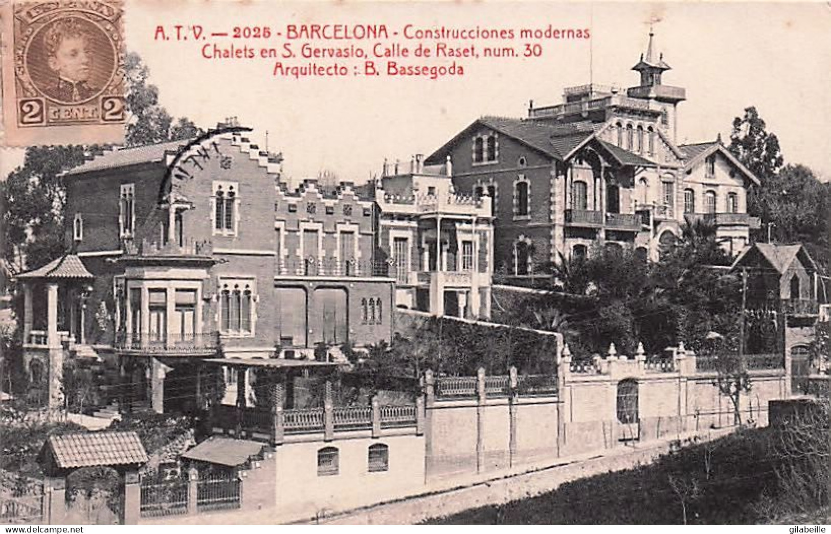 BARCELONA - construcciones modernas - chalets en S Gervasio - calle de Raset num 30