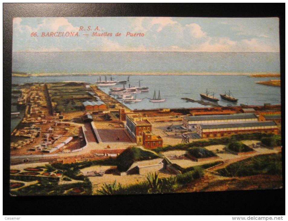 BARCELONA port harbour Catalonia Spain post card
