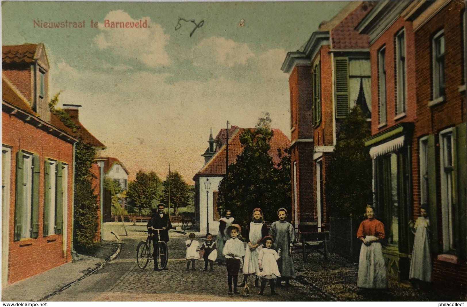 Barneveld (Gld.) Nieuwstraat 1910 spelde gaatje