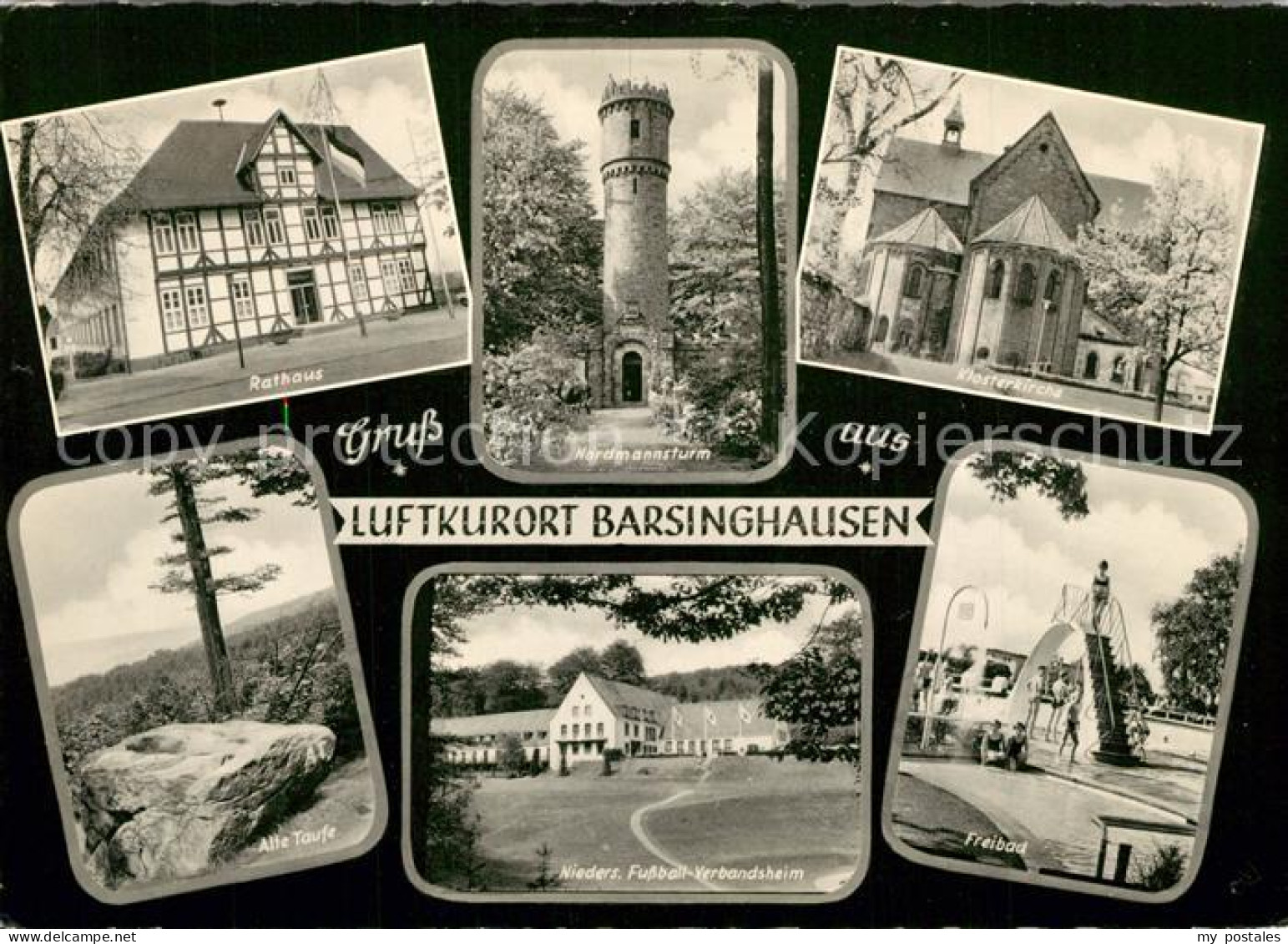 Barsinghausen Rathaus Klosterkirche Nordmannsturm Freibad Fussball-Verbandsheim