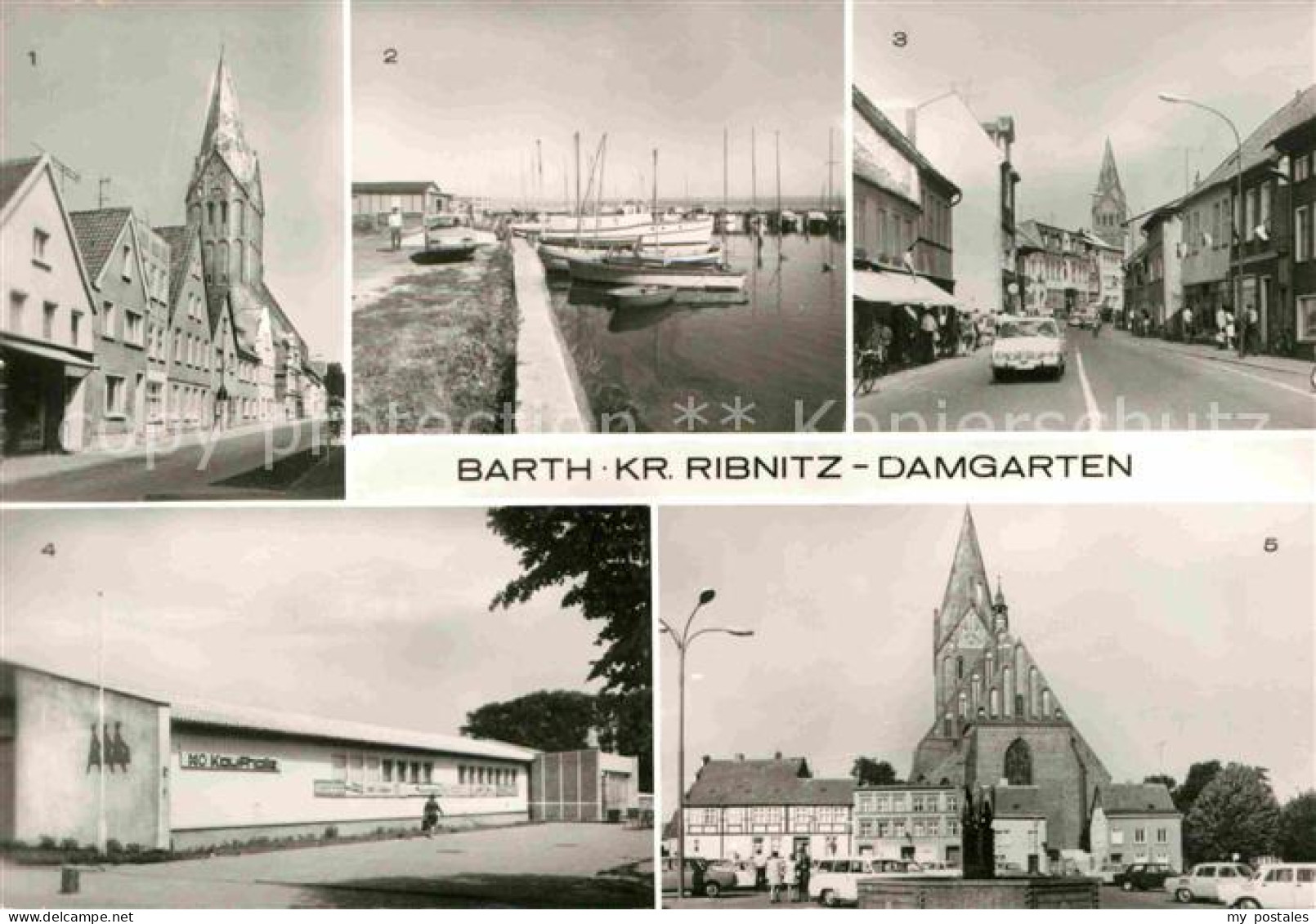 Barth Dammstrasse Segel-Hafen Thaelmannstrasse Marktplatz Kirche