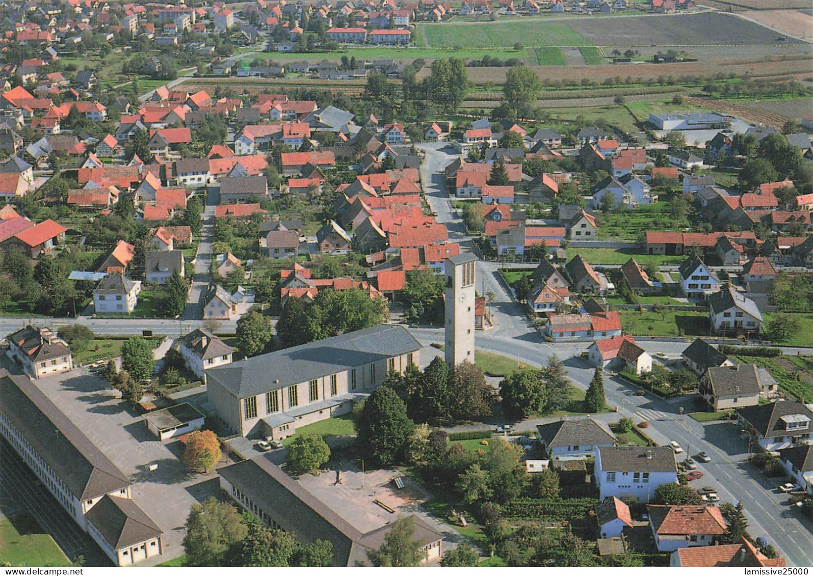 BAS RHIN GAMBSHEIM vue générale aérienne