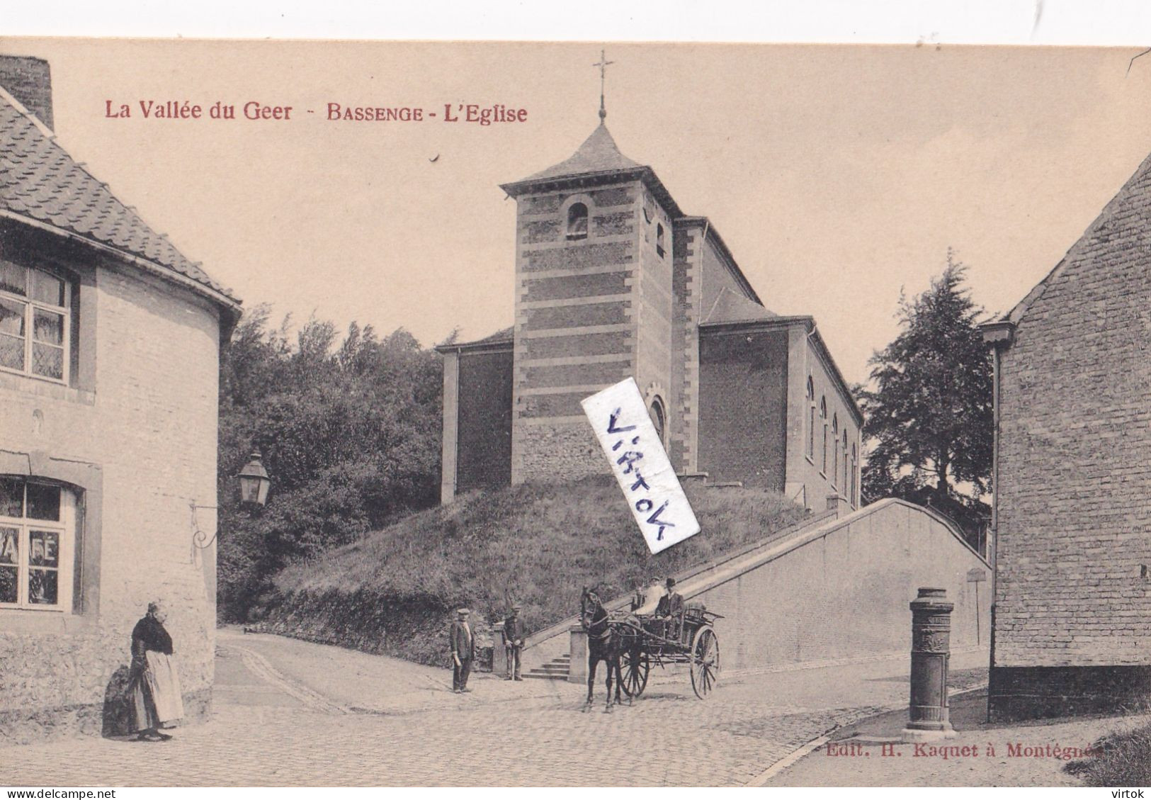 Bassenge : L'eglise : La vallée du Geer  (  attelage )