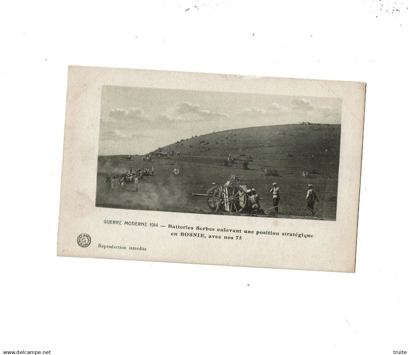 BATTERIES SERBES ENLEVANT UNE POSITION STRATEGIQUE EN BOSNIE AVEC NOS 75