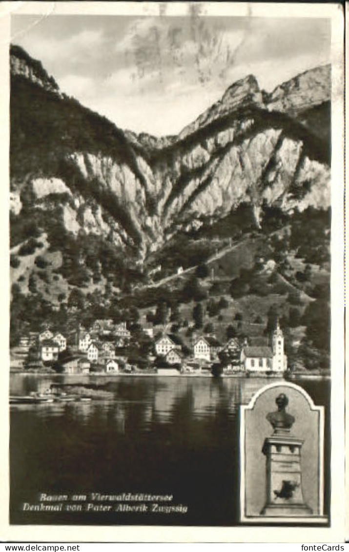Bauen Vierwaldstaettersee Denkmal Alberich Zwyssig x 1945