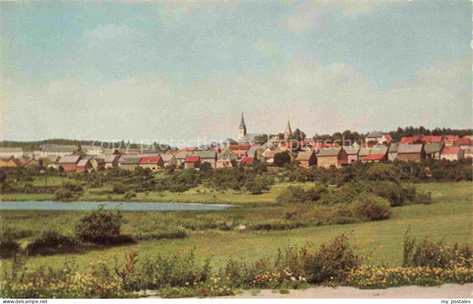 Baumholder Nahe Birkenfeld Rheinland-Pfalz Panorama Dorf Kirche Rote-Daecher Wie