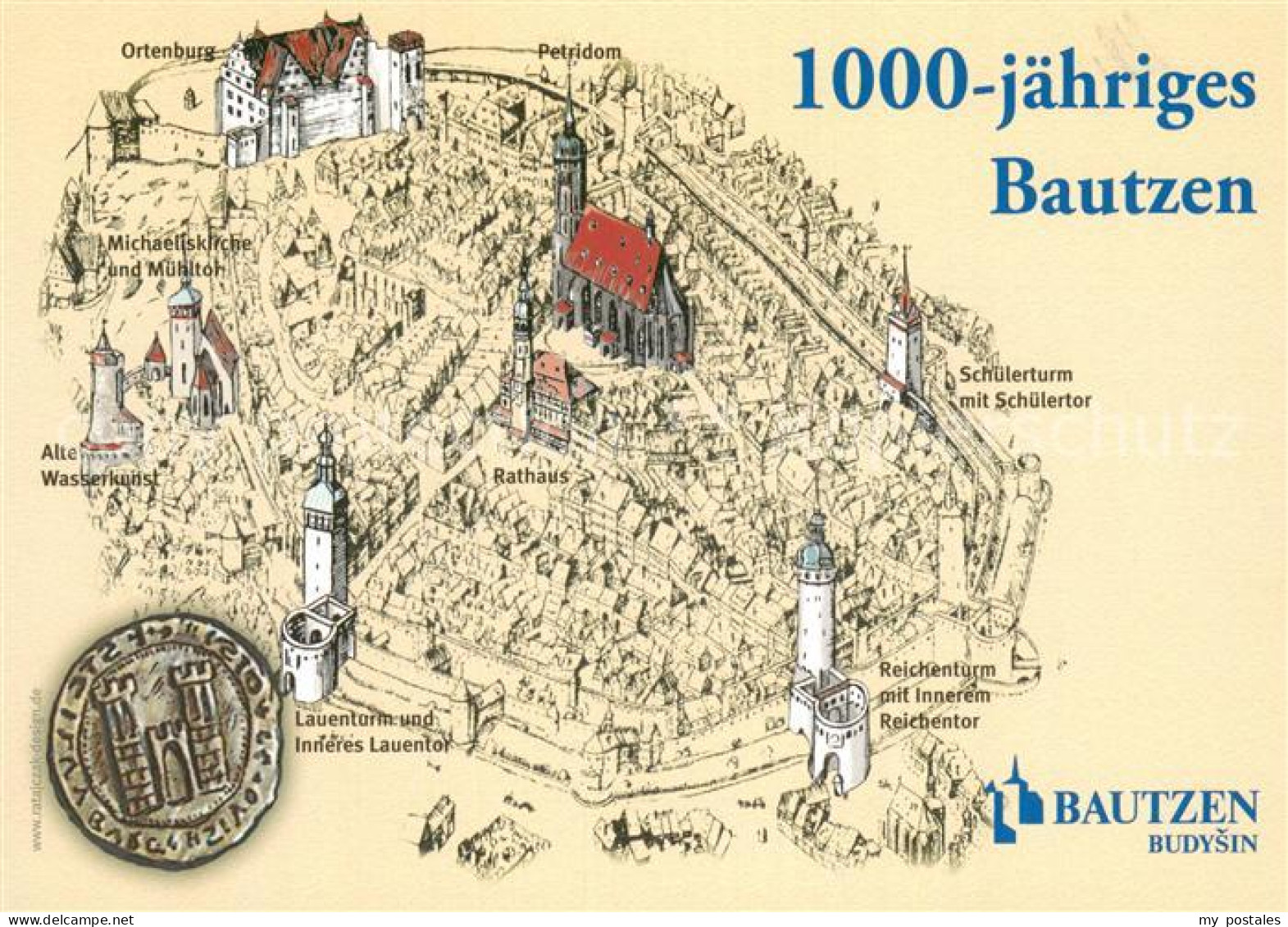 Bautzen Sachsen 1000-jaehriges Bautzen Karte