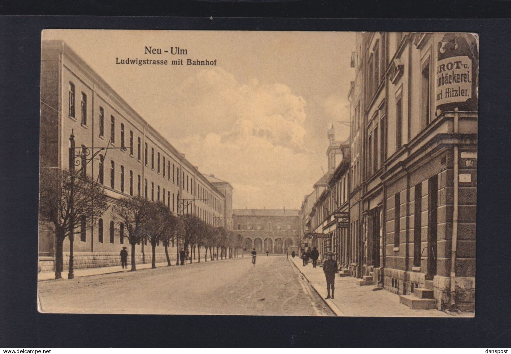 Bayern AK Neu-Ulm Ludwigstrasse mit Bahnhof