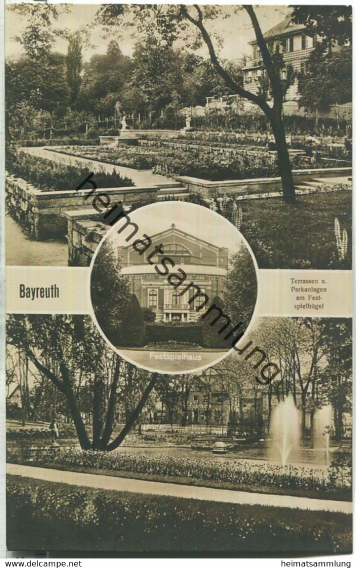 Bayreuth - Terrassen und Parkanlagen am Festspielhügel - Foto-AK - Verlag Hans Will Bayreuth