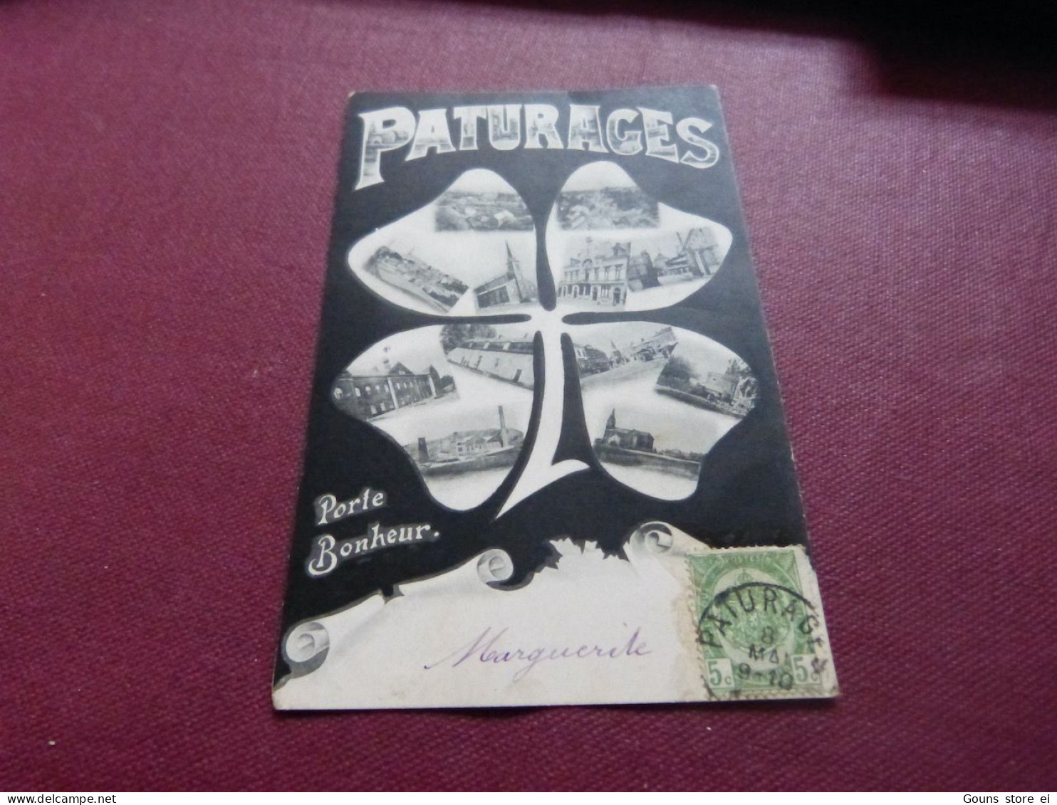 BC14-58 Cpa  Paturages Porte bonheur Colfontaine