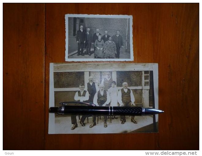 BC2-4-250 Wayaux 1933 - Les Bons Villers - Carte photo et petite photo de famille devant sa maison