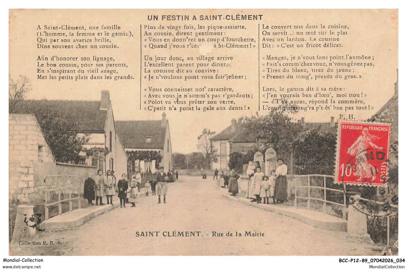 BCCP12-1078-89 - SAINT-CLEMENT - Rue de la mairie - Un festin a saint-clément