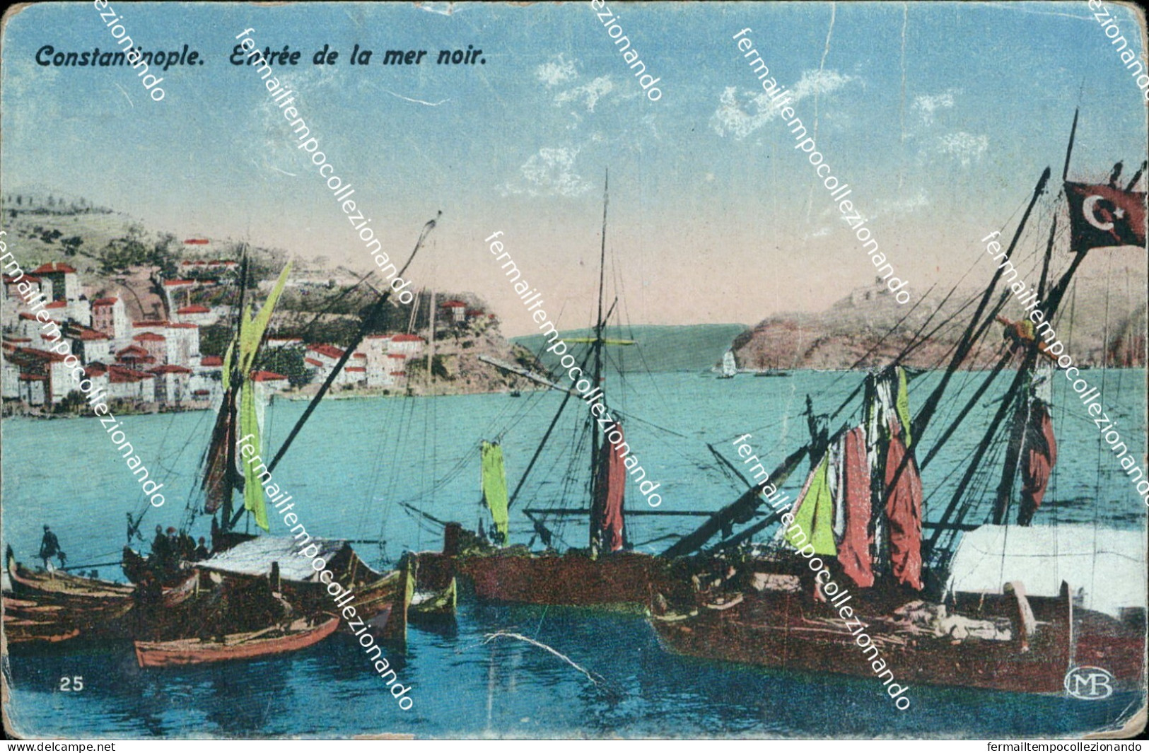 be505 cartolina constantinople entree de la mer noir  turchia turkey
