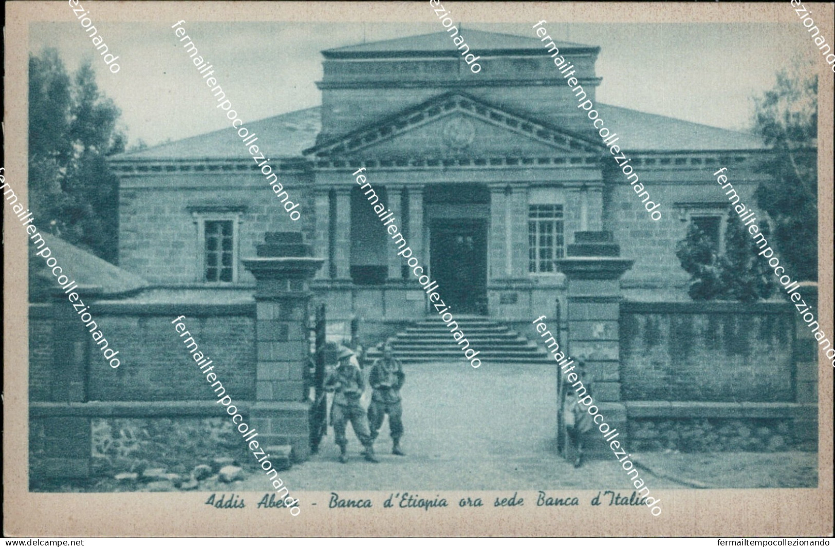 be632  cartolina addis abeba banca d'etiopia  ex colonie etiopia