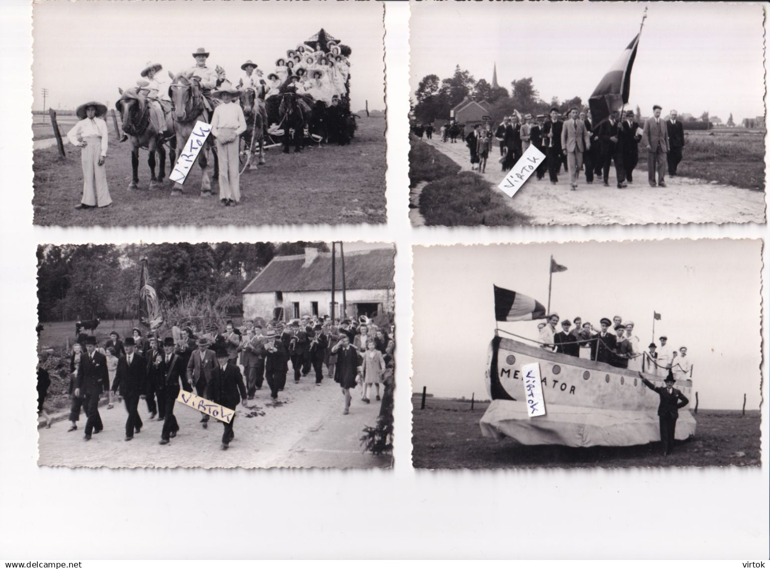 Beauvechain: cortege pour la libération fin de guerre l'honneur de la paix 1945  ( 22 photos Cartes )