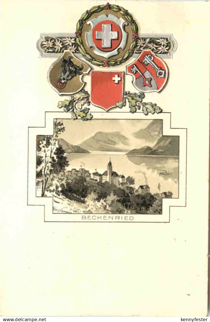 Beckenried - Litho Prägekarte