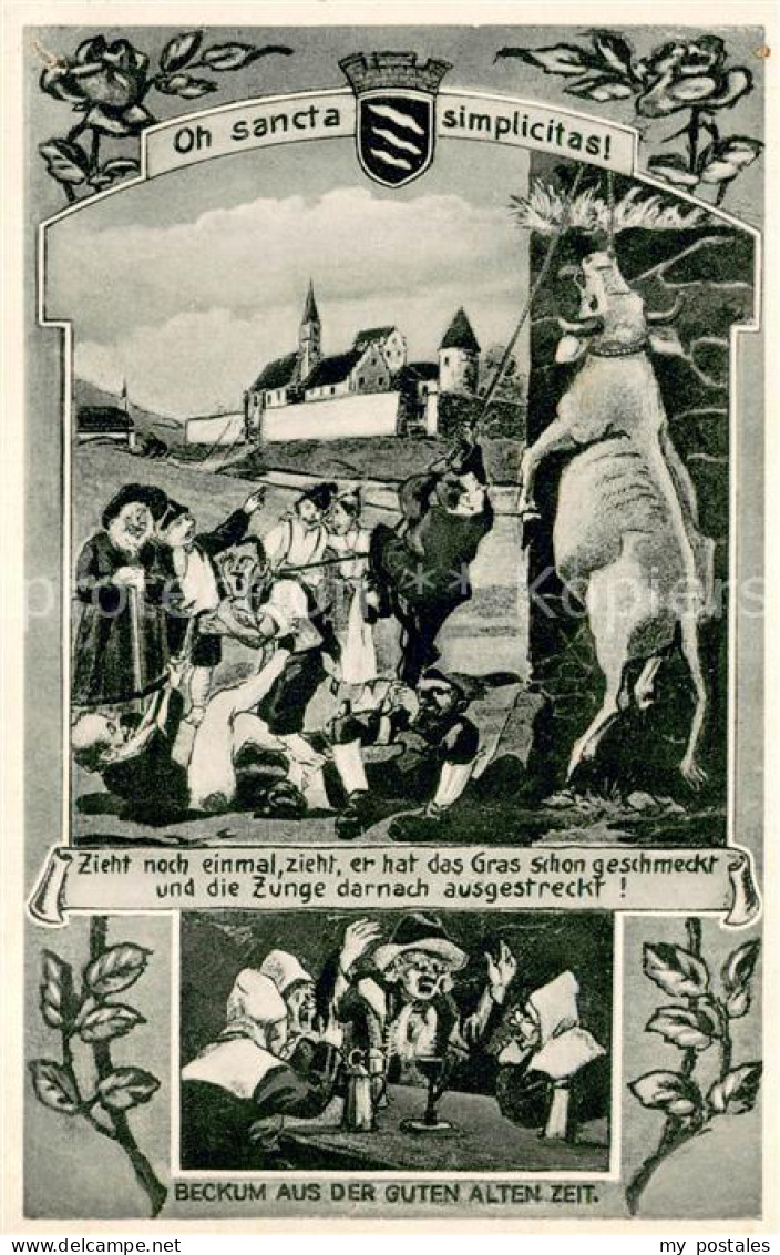 Beckum  Westfalen Beckum aus der guten alten Zeit Zeichnung-Karte