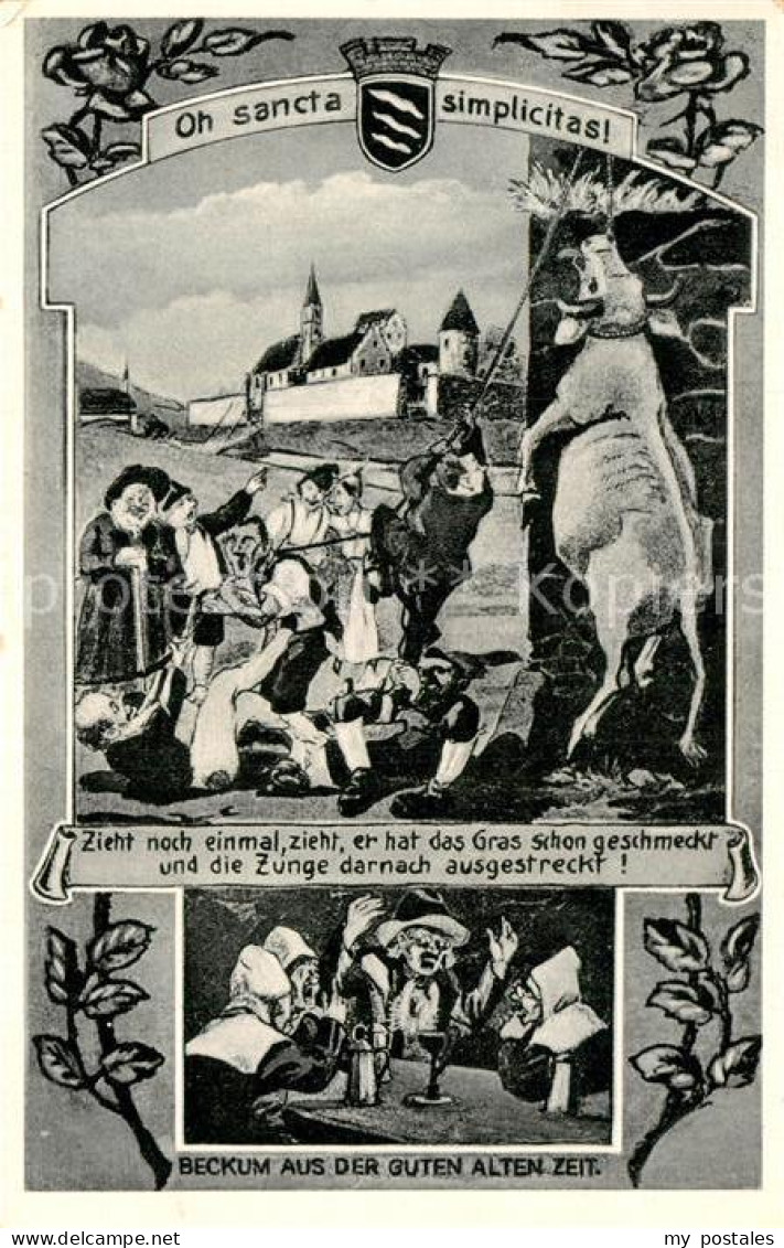 Beckum Westfalen Kirche Beckum aus der guten alten Zeit Karikaturen Oh sancta si