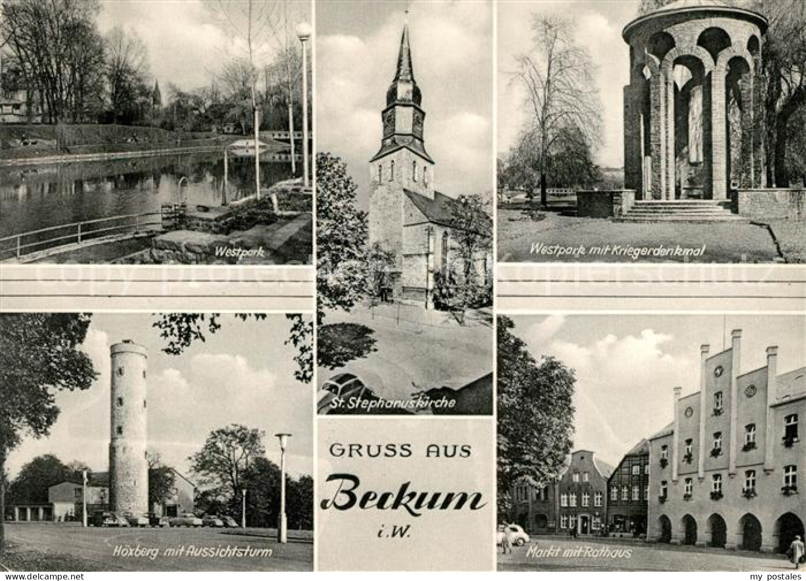 Beckum Westfalen Kriegerdenkmal St. Stephanuskirche Markt Rathaus