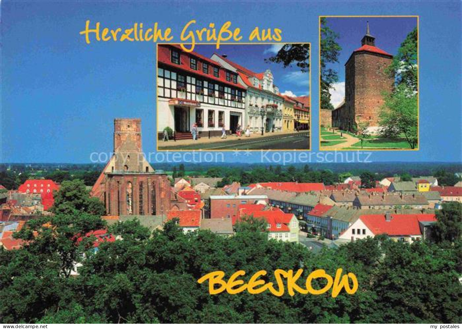 Beeskow Rathaus Burg Kirche Altstadt Daecher