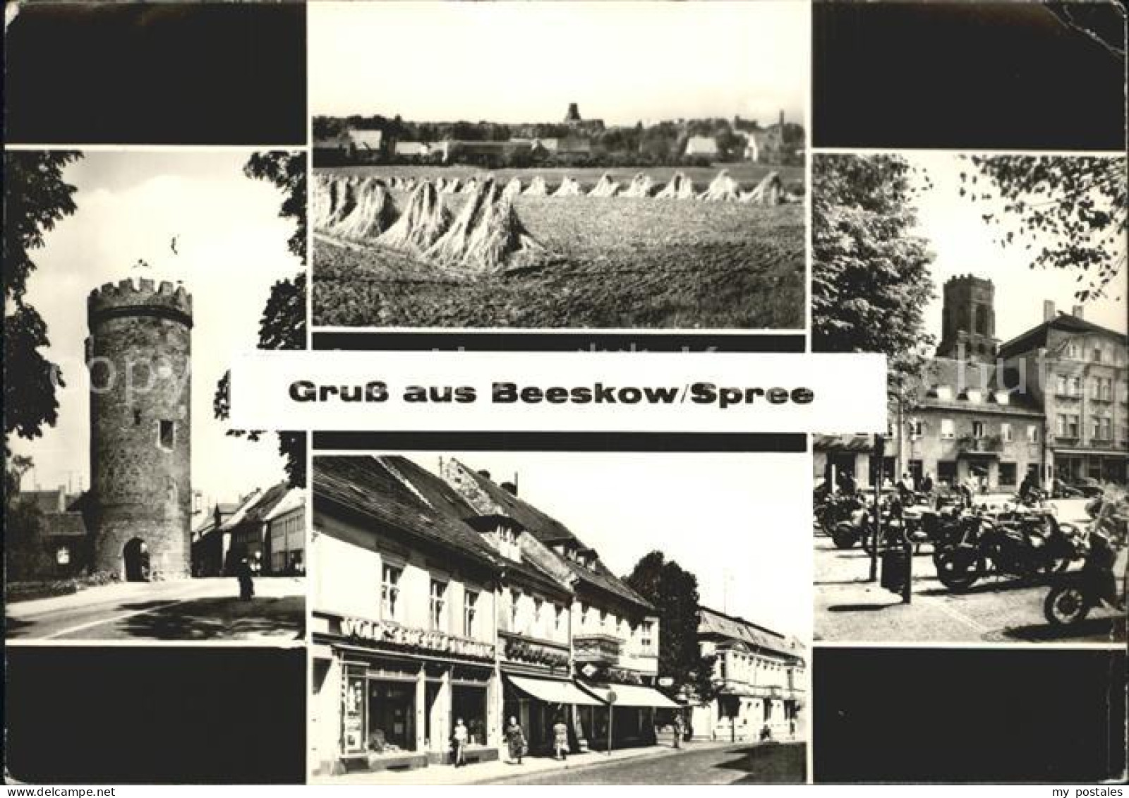 Beeskow Turm Felder Strassenpartie Platz