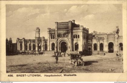 CPA Brest Litowsk Weißrussland, Hauptbahnhof