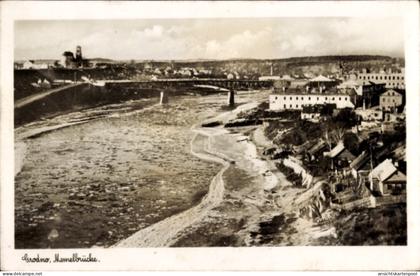 CPA Hrodna Grodno Weißrussland, Blick zur Memelbrücke