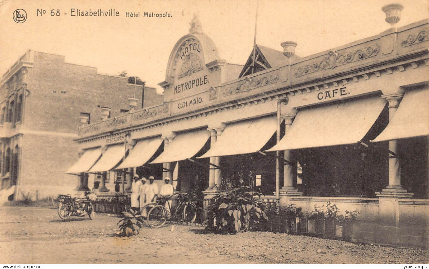 Belgian Congo Lubumbashi Elisabethville Hotel Metropole Cafe postcard B980