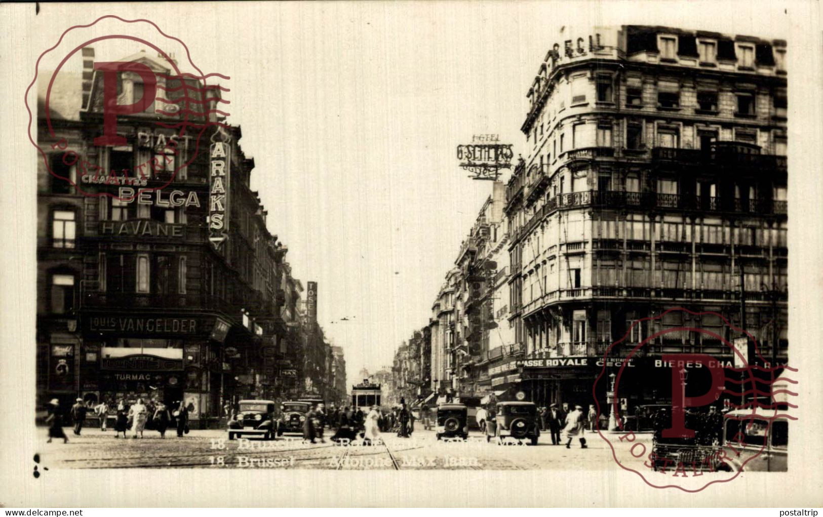 BELGICA. Belgien / Belgium. BRUXELLES. BRUSSEL. Adolphe Max Boulevard with cars and tram