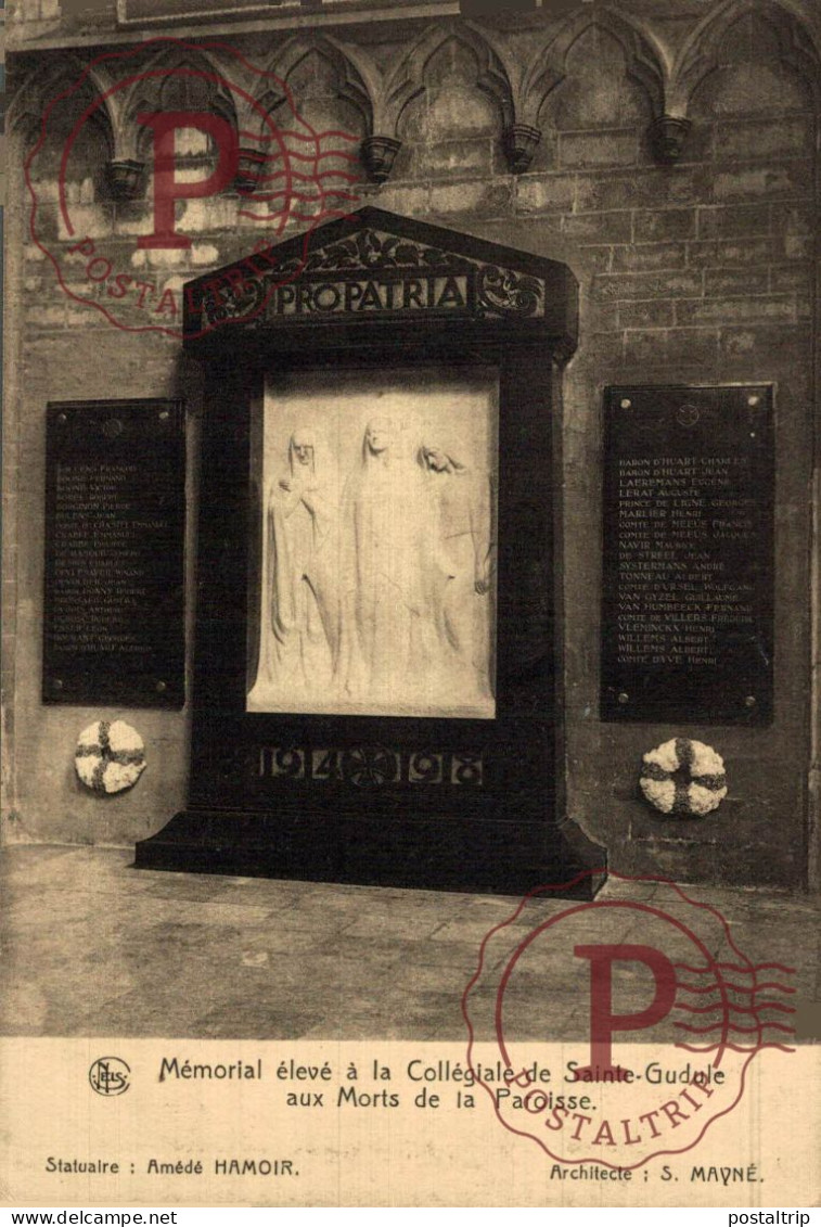 BELGICA. Belgien. Belgium. BRUXELLES. MEMORIAL ELEVE A LA COLLEGIALE DE SAINTE GUDULE AUX MORTS DE LA PAROISSE.