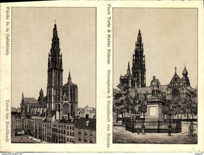 CPA Place Verte Statue Rubens Greenplaats Standbeeld Van Rubens Fleche De La Cathedrale Toren Der Hoofdkerk