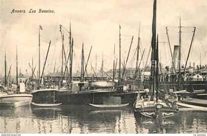 Anvers Antwerpen Les Bassins Port Bateaux