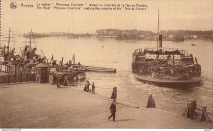 CPA Anvers Le Bateau Princesse Charlotte faisant la traversee de la bTete de Flandre The Boat Princess Charlotte