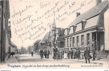 Belgique - n°78467 - Anzegem - TIEGHEM - Gezicht in het dorp suikerbakkery - Carte déchirée vendue en l'état