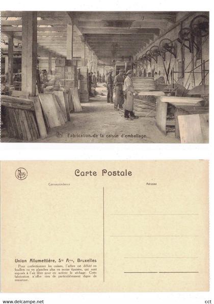 Bruxelles  Union Allumettière S.A.  Fabrication de la caisse d'emballage