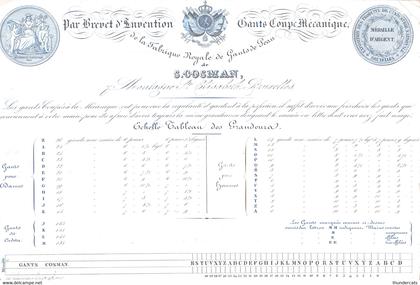 PORSELEINKAART CARTE PORCELAINE BRUXELLES FABRIQUE ROYALE DE GANTS DE PEAU 30,5 CM X 20,5 CM