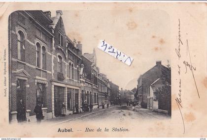 AUBEL : rue de la station    (  ecrit 1903 avec timbre )