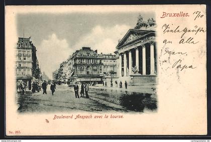 AK Bruxelles, Boulevard Anspach avec la bourse