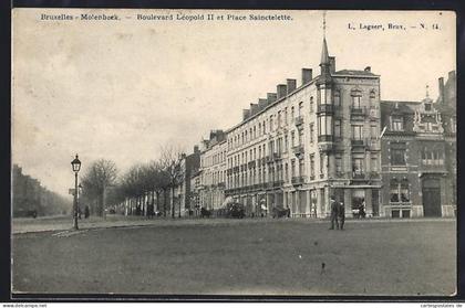 AK Bruxelles, Molenbeek, Boulevard Léopold II et Place Sainctelette