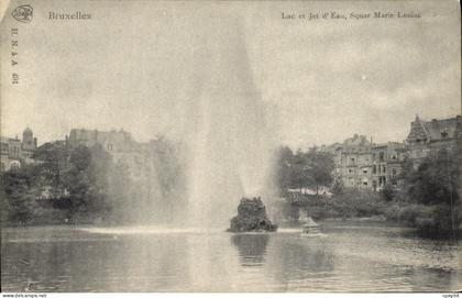 CPA Bruxelles Lac et jet d eau Square Marie Louise