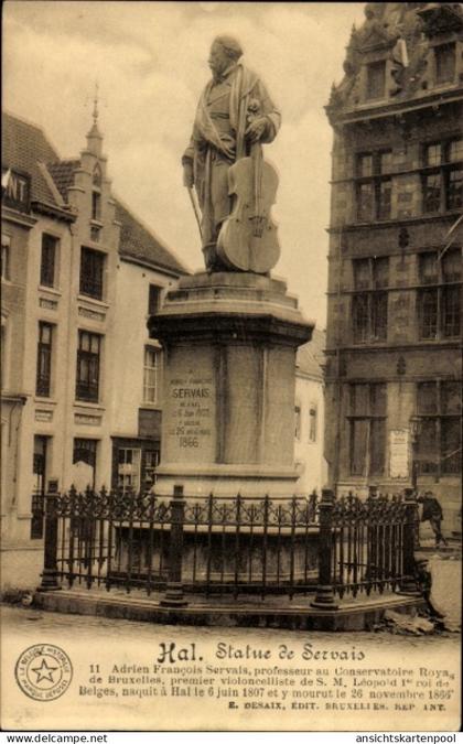 CPA Hal Brabant flamand Flandre, Statue de Servais