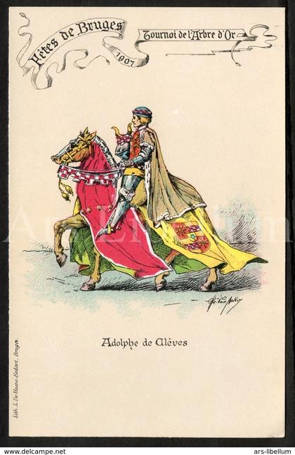 Postcard / unused / Stad Brugge / Steekspel van den Gulden Boom / 1907 / artist signed / Flor Van Acker