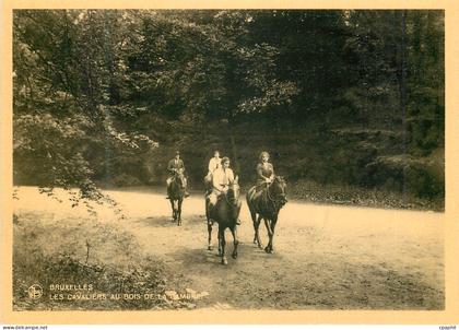 CPM Bruxelles Les Cavaliers au bois Chevaux