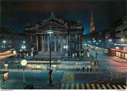 Belgium Bruxelles La Bourse nocturnal view