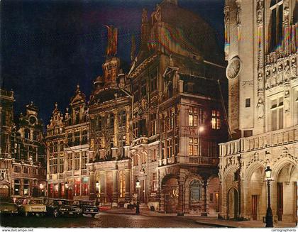 Belgium Bruxelles Market Place by night partial view
