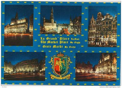 cp , BELGIQUE , BRUXELLE , Grand'Place la Nuit