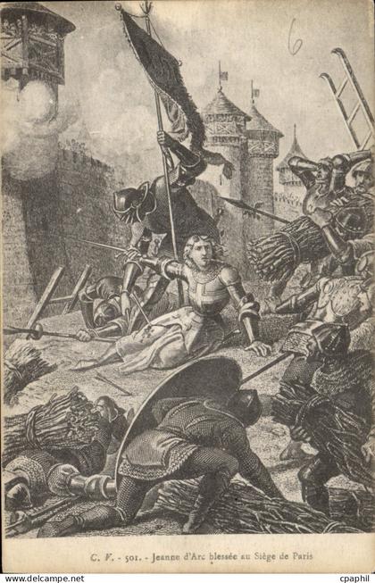 CPA Jeanne d'Arc blessee au Siege de Paris