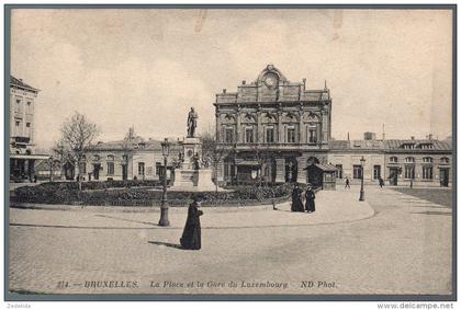 1627 - ohne Porto - alte Ansichtskarte - Bruxelles Brüssel - La Gare Station Bahnhof n. gel.