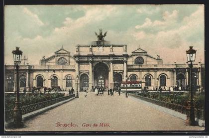 AK Bruxelles, Bahnhof Gare du Midi mit Anlagen