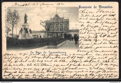 AK Bruxelles, La Gare du Luxembourg, Bahnhof